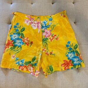 Women’s Lauren Ralph Lauren yellow floral linen shorts 12P